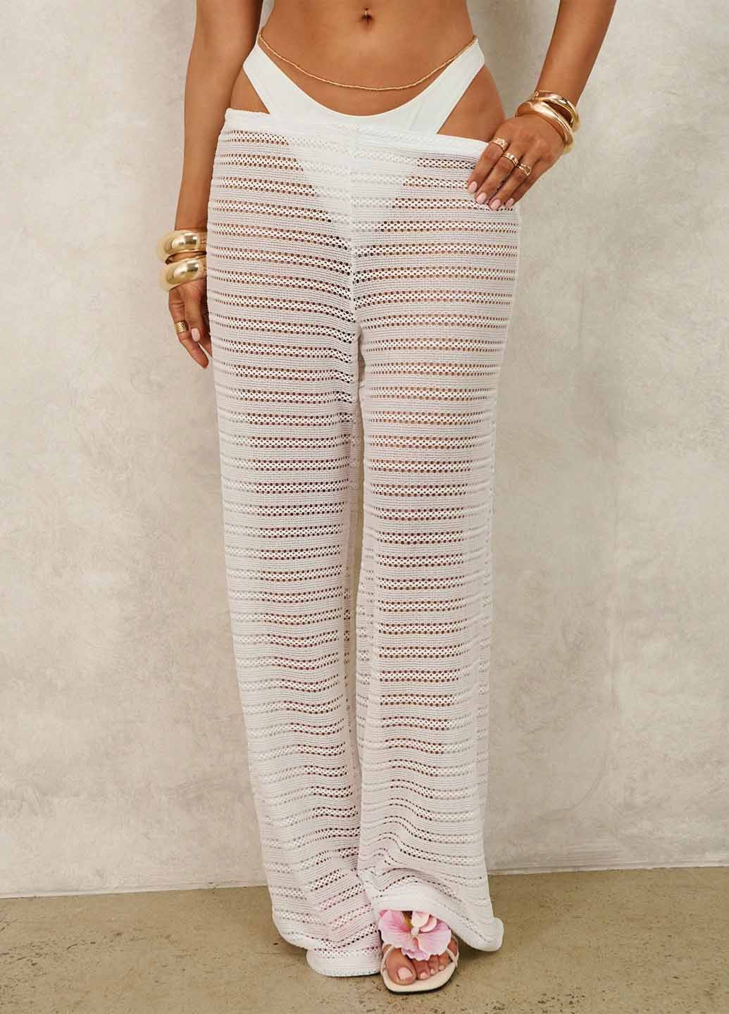 Білий літній купальник (ліф, трусики, штани) роздільний SHEIN