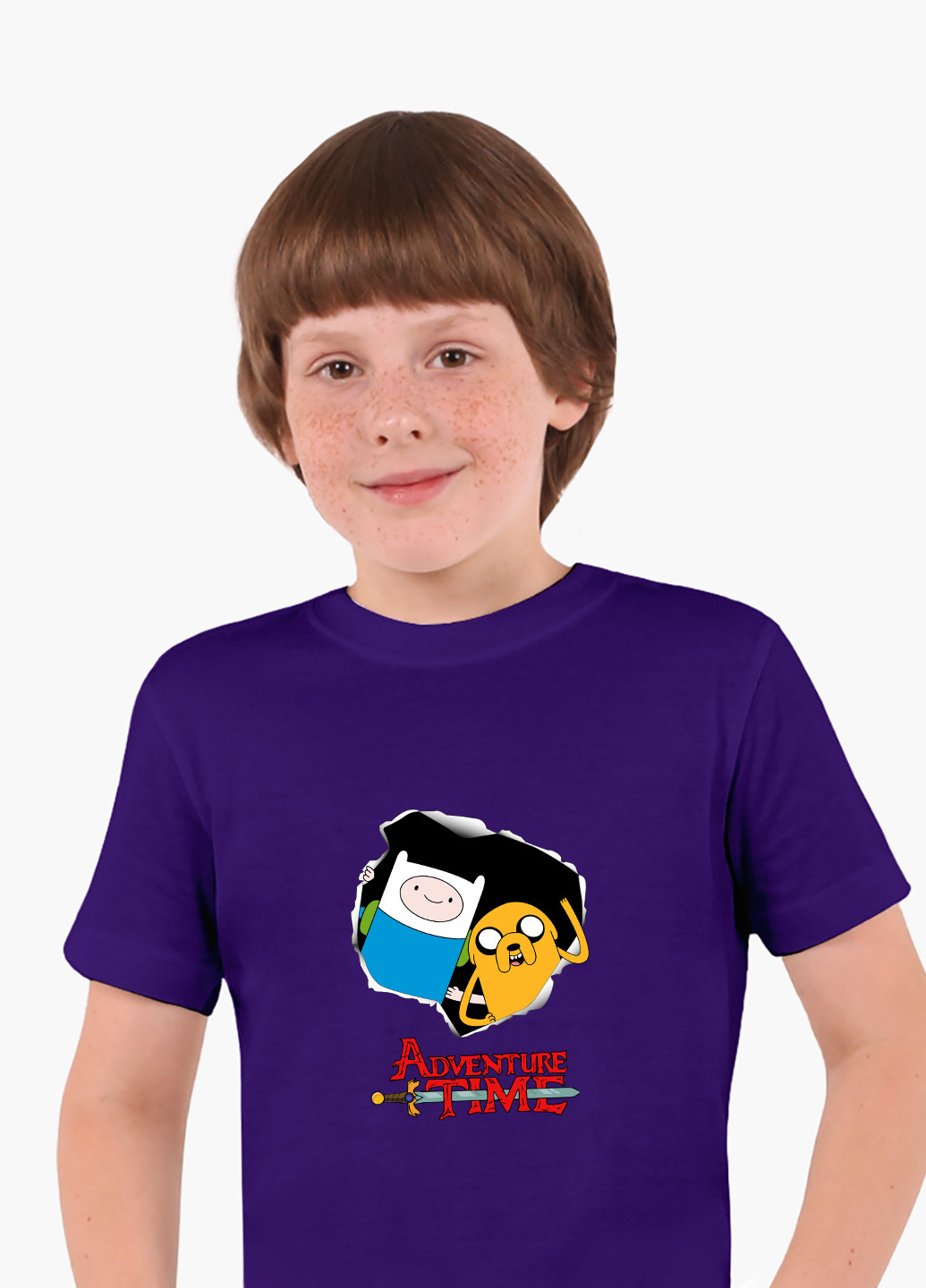 Фіолетова демісезонна футболка дитяча фінн і джейк пес час пригод (adventure time) (9224-1581) MobiPrint