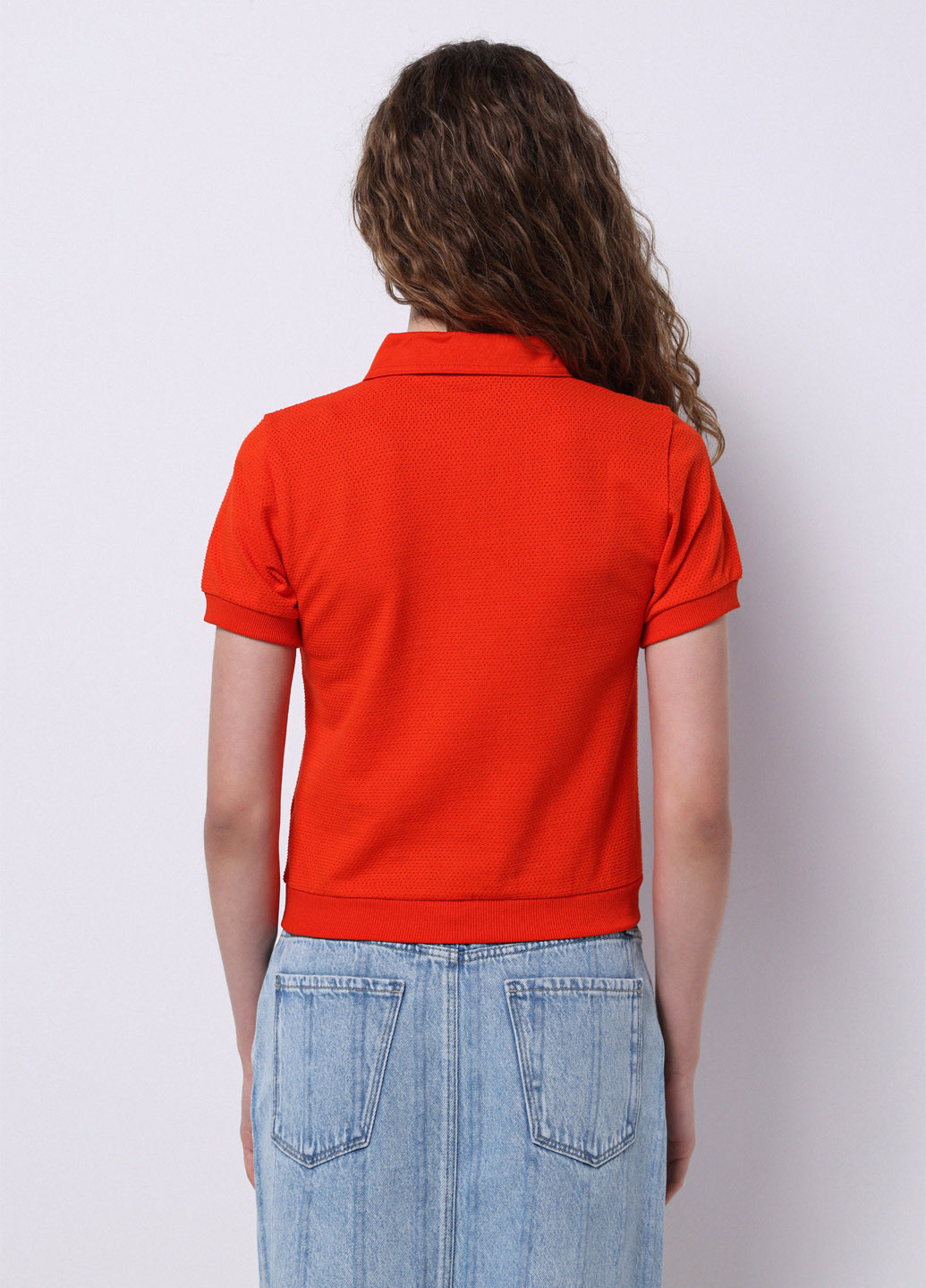 Оранжевая женская футболка-поло Colin's однотонная