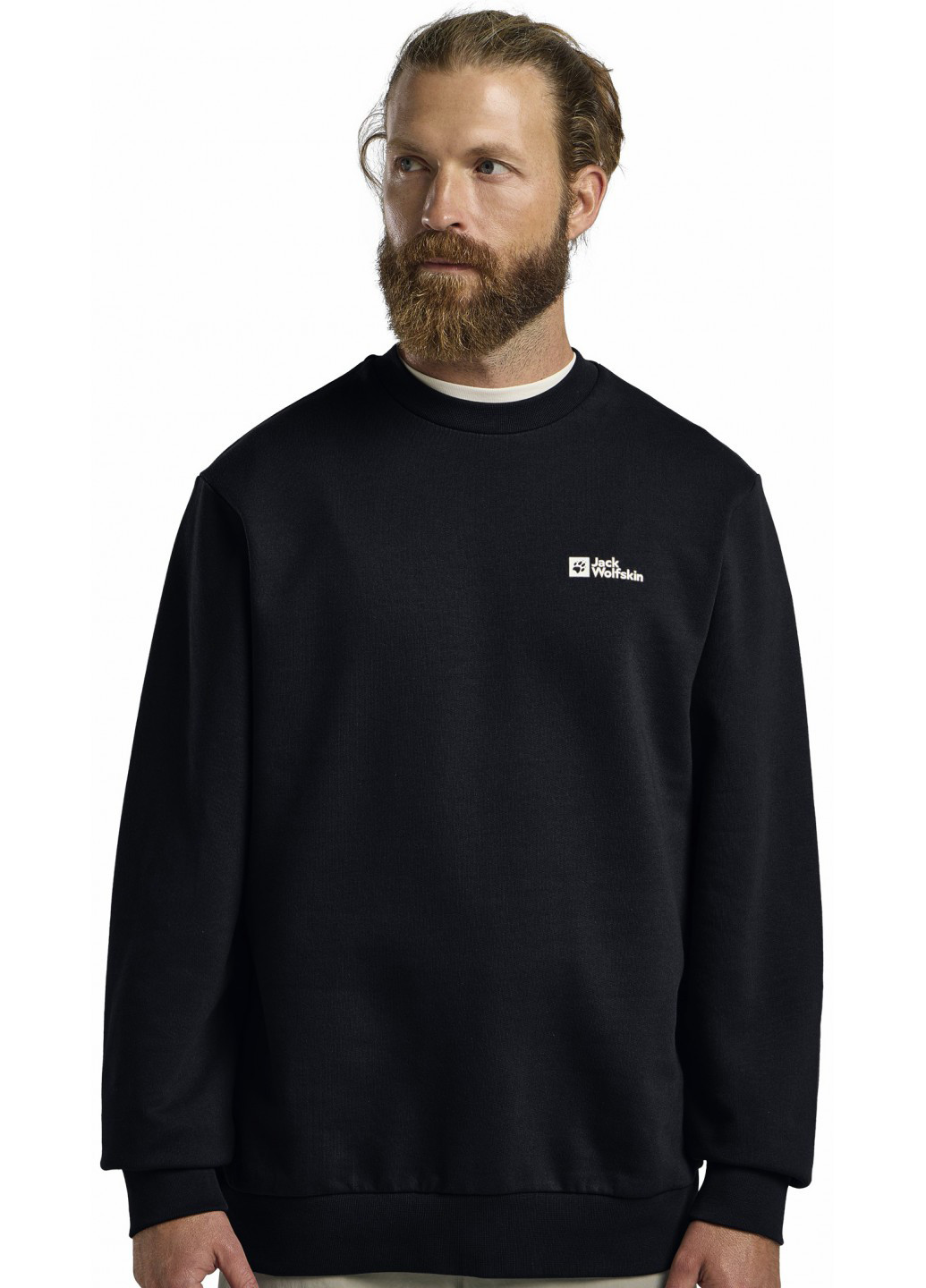 Черный свитшот Jack Wolfskin логотип без декора (328434751)