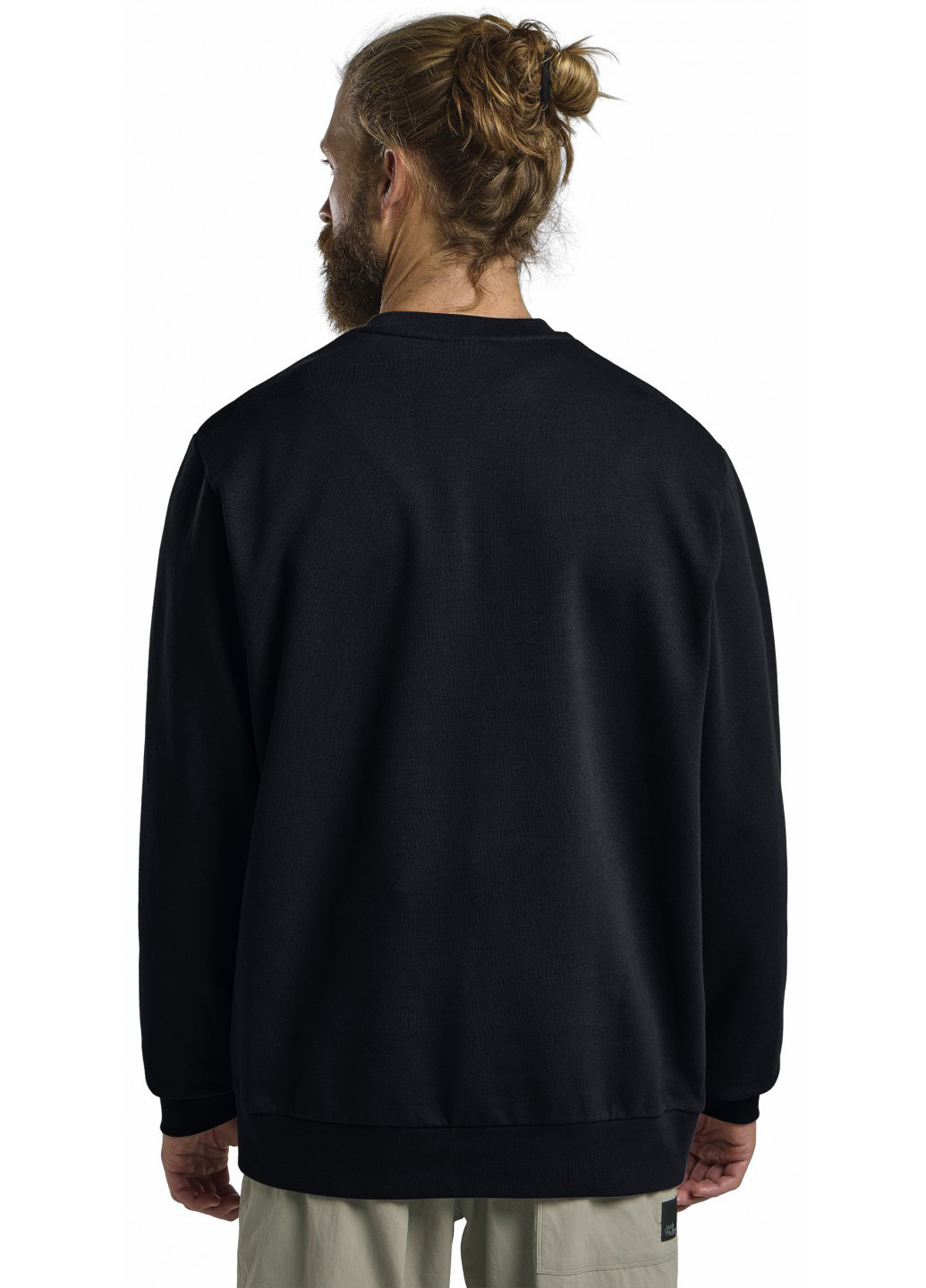 Черный свитшот Jack Wolfskin логотип без декора (328434751)