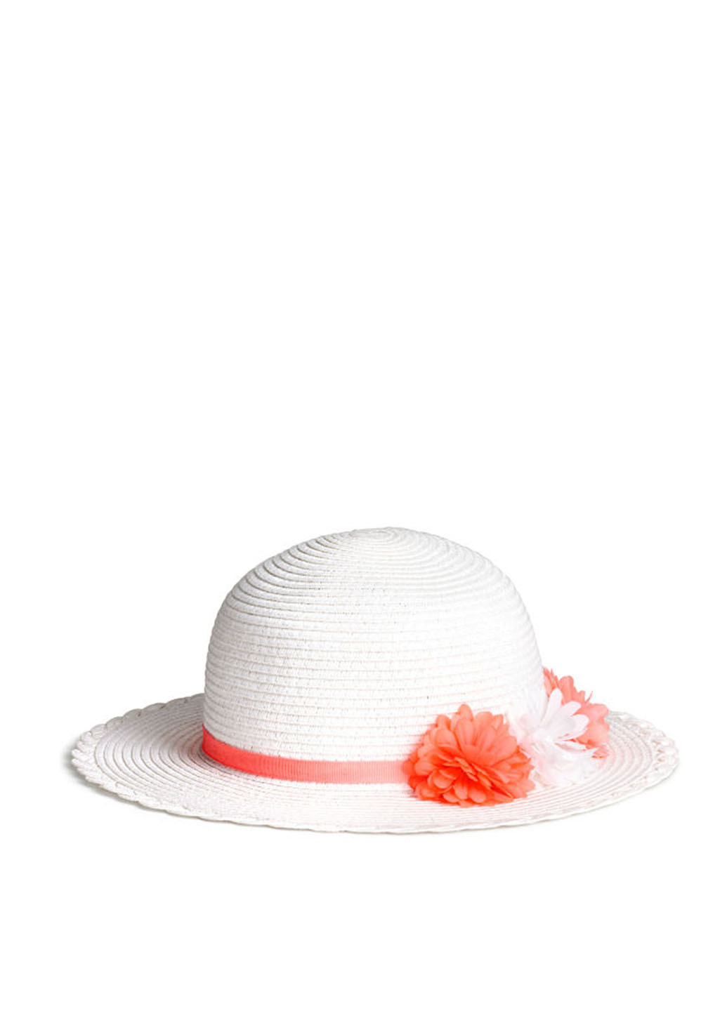 Шляпа H&M с маленькими полями однотонная белоснежная кэжуал хлопок