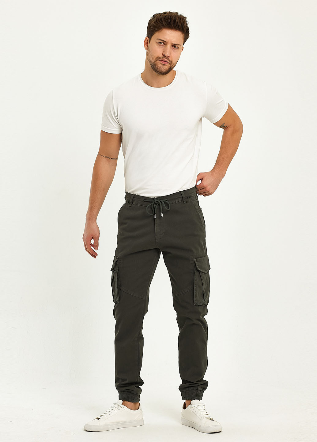 Хаки демисезонные джоггеры джинсы Trend Collection