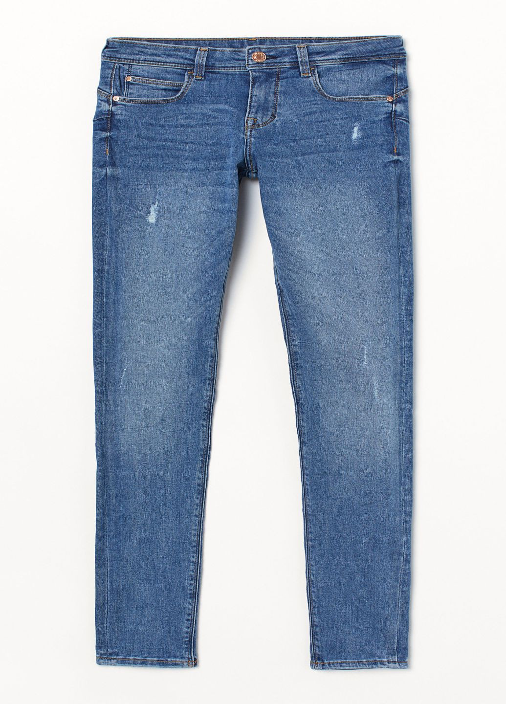 Светло-синие демисезонные скинни джинсы H&M