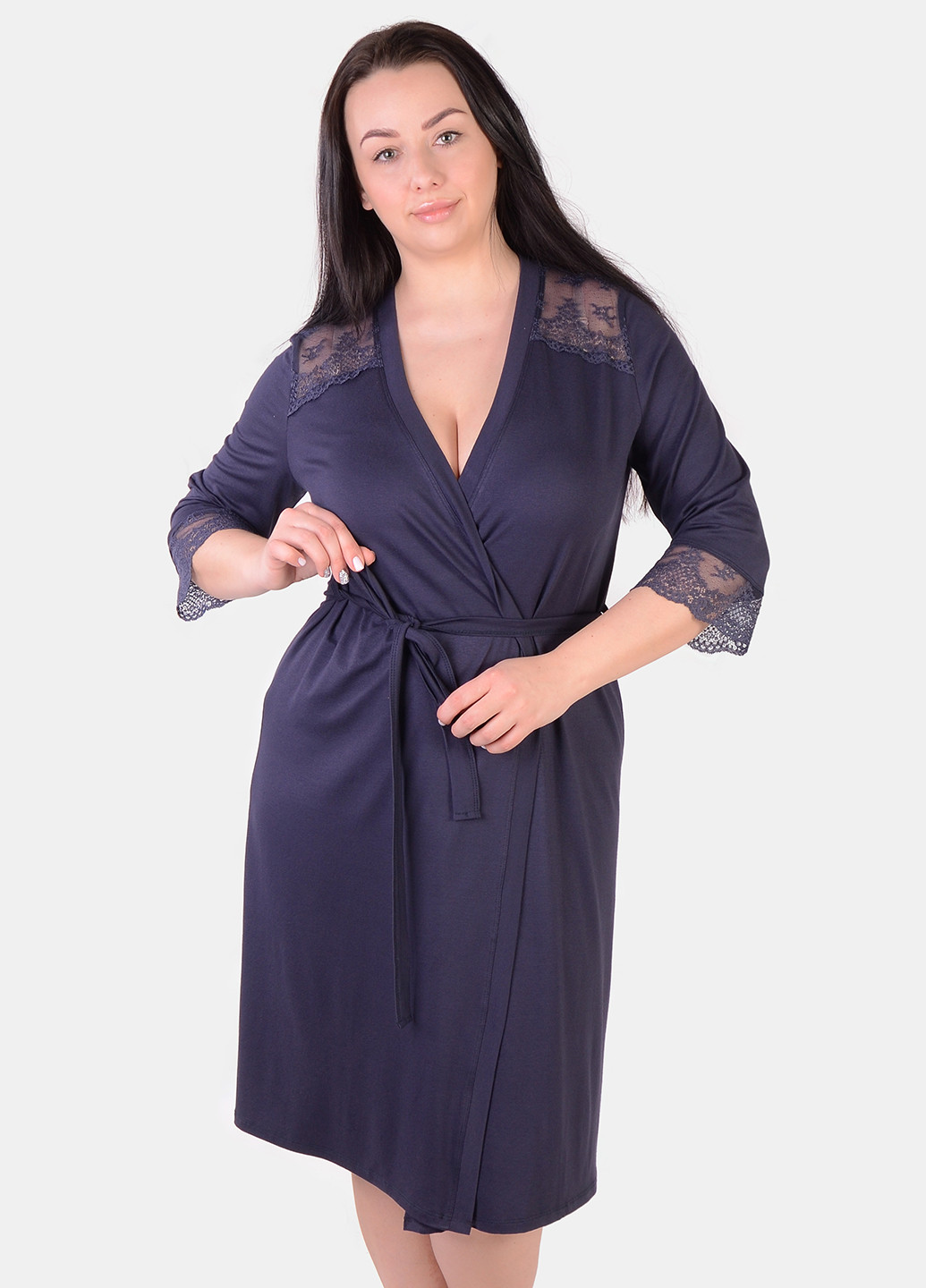 Жіночий халат з високоякісної і натуральної м'якої віскози на запах NEL (222174992)
