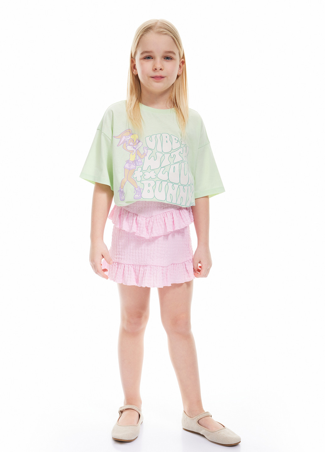 Светло-розовая кэжуал однотонная юбка KOTON а-силуэта (трапеция)