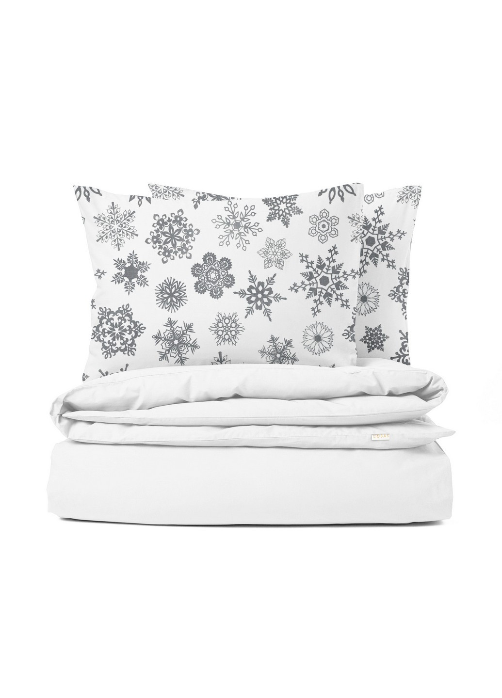 Полуторный комплект RANFORS WHITE SNOWFLAKES GREY (пододеяльник 160х220 см, простынь 155х240 см, наволочка 2 шт 50х70 см) Cosas (251413623)