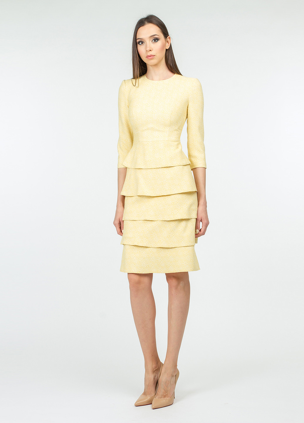 Желтое кэжуал платье BGL с абстрактным узором