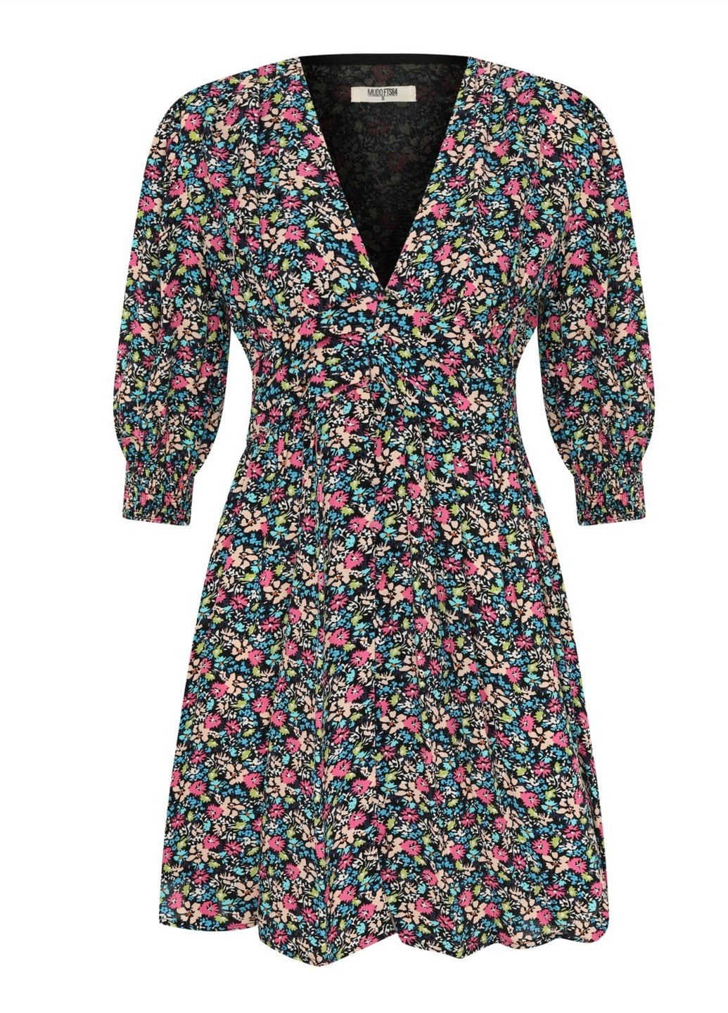 Черное кэжуал платье Mudo с цветочным принтом