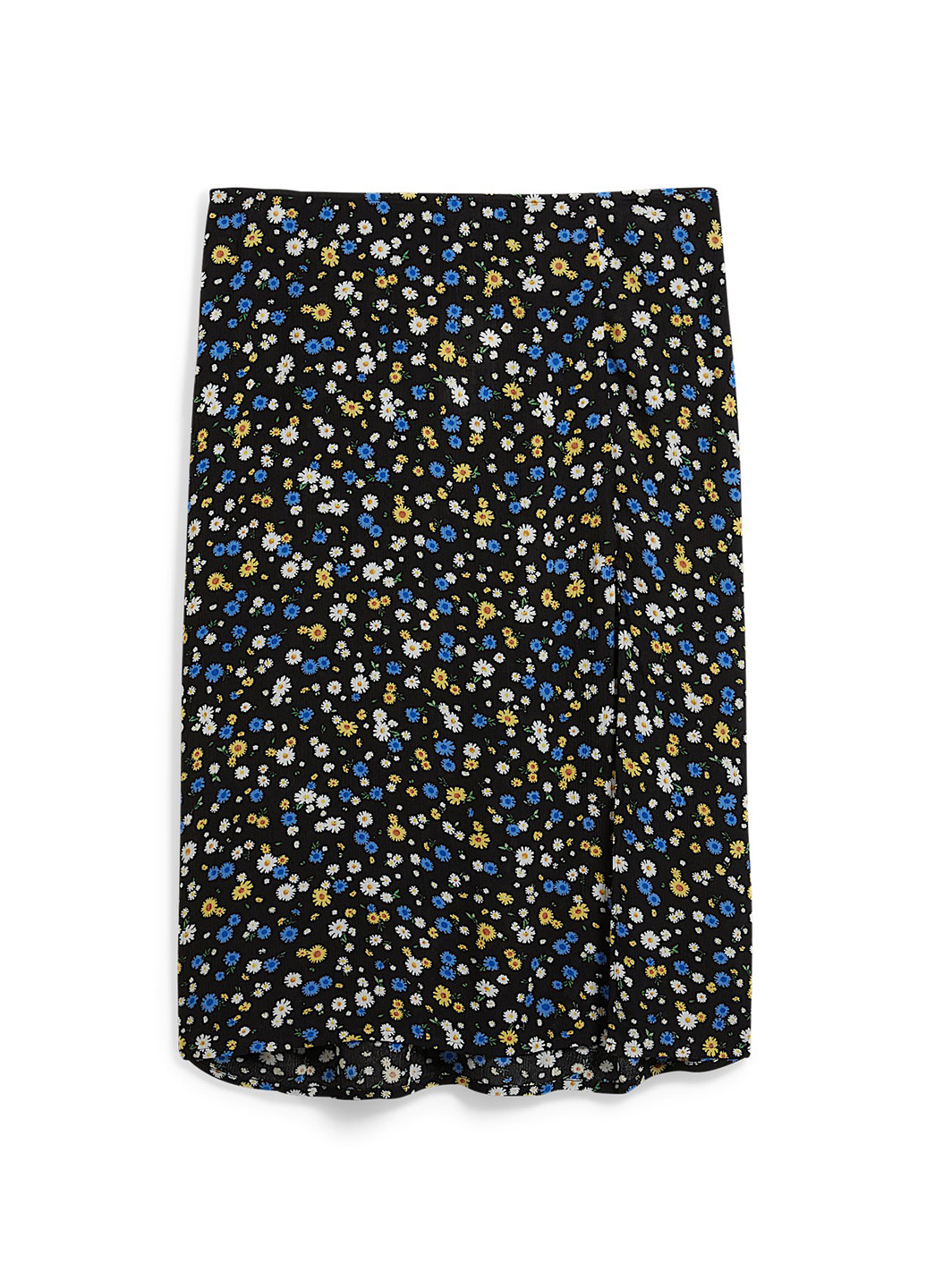 Черная кэжуал цветочной расцветки юбка C&A
