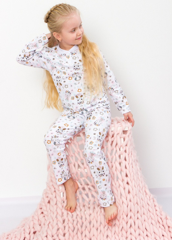 Белая всесезон пижама для девочки Носи своє 6077