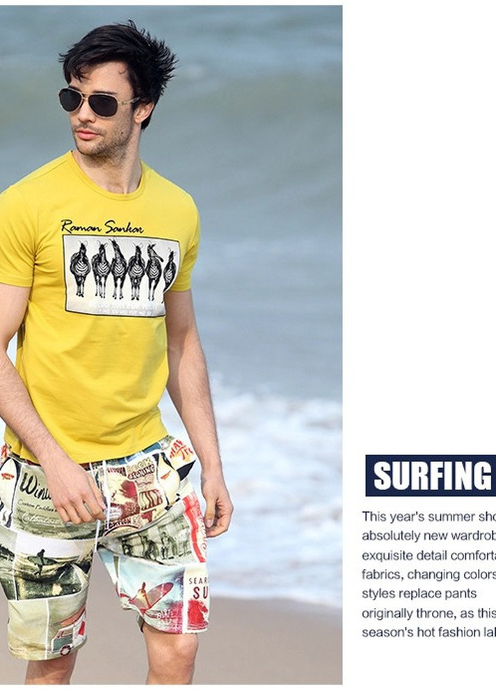 Мужские шорты для пляжа Gailang рисунки комбинированные пляжные