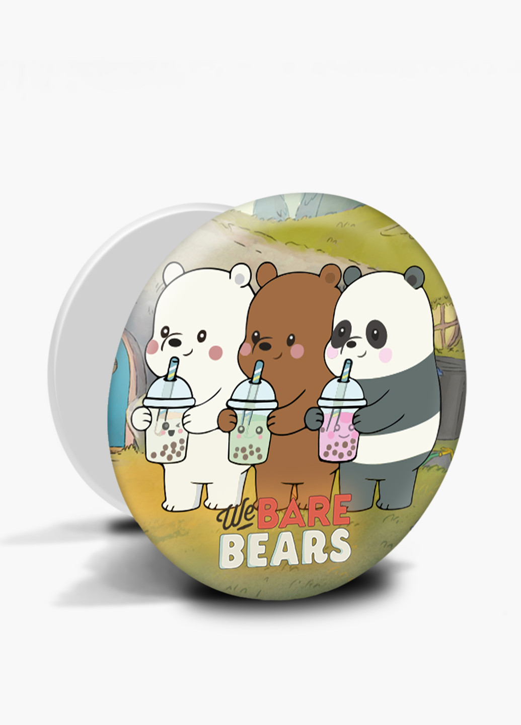 Попсокет (Popsockets) держатель для смартфона Вся правда о медведях (We Bare Bears) (8754-2896) Черный MobiPrint (229014765)