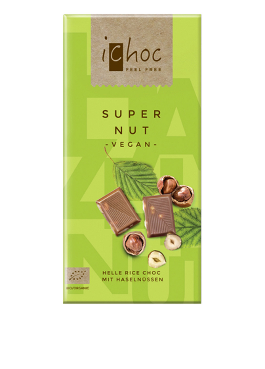 Шоколад молочный ореховый органический, 80 г Ichoc (80312388)