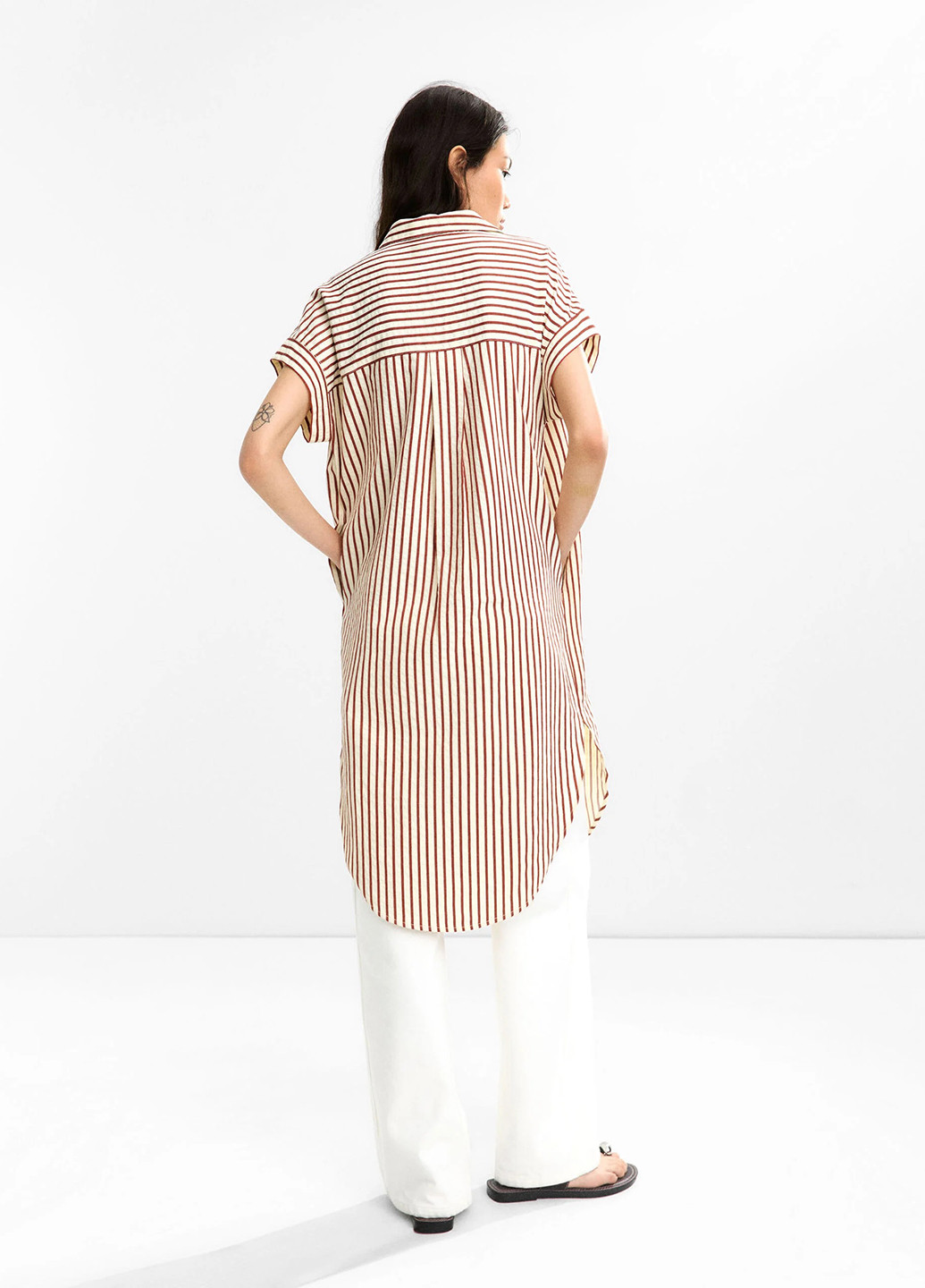 Червона кежуал сукня сукня-сорочка Parfois в смужку