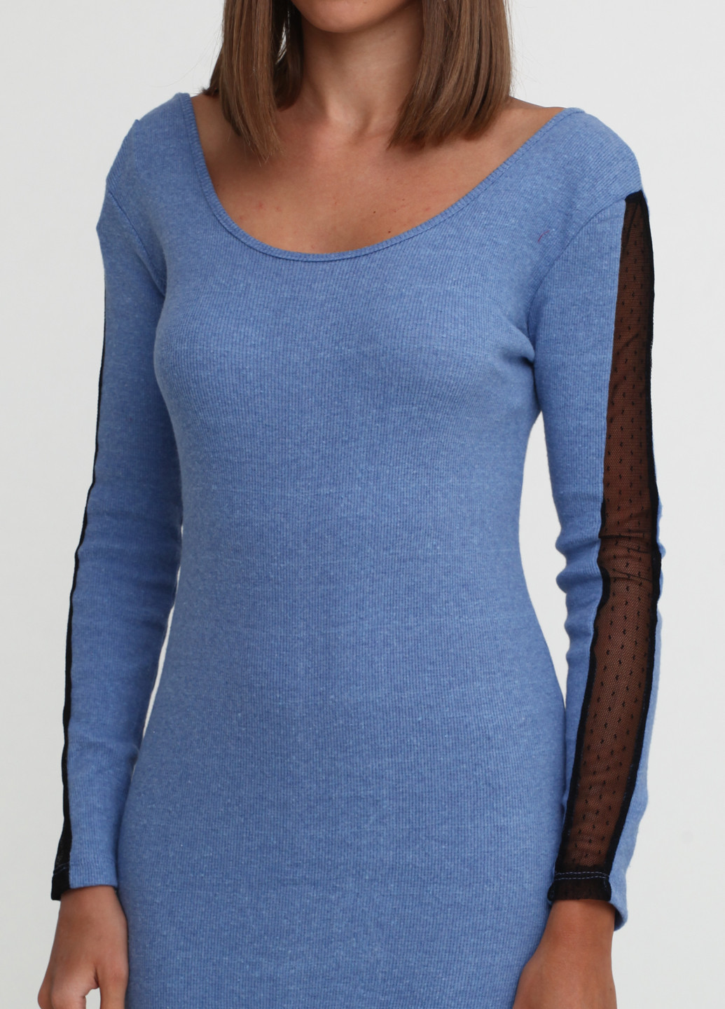 Голубое кэжуал платье Mercan однотонное