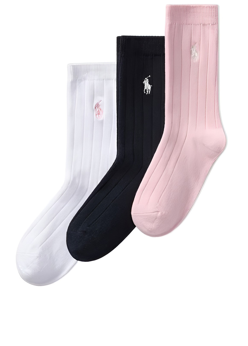 Комбинированные носки (3 пары) Ralph Lauren однотонные (336933382)