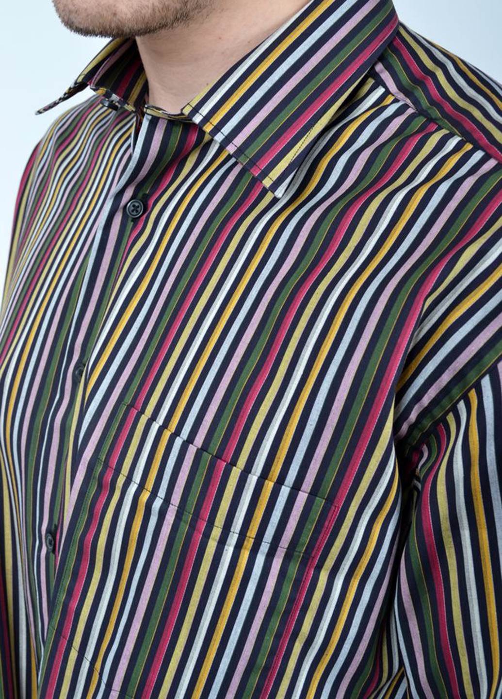 Коричневая кэжуал рубашка в полоску Ager с длинным рукавом