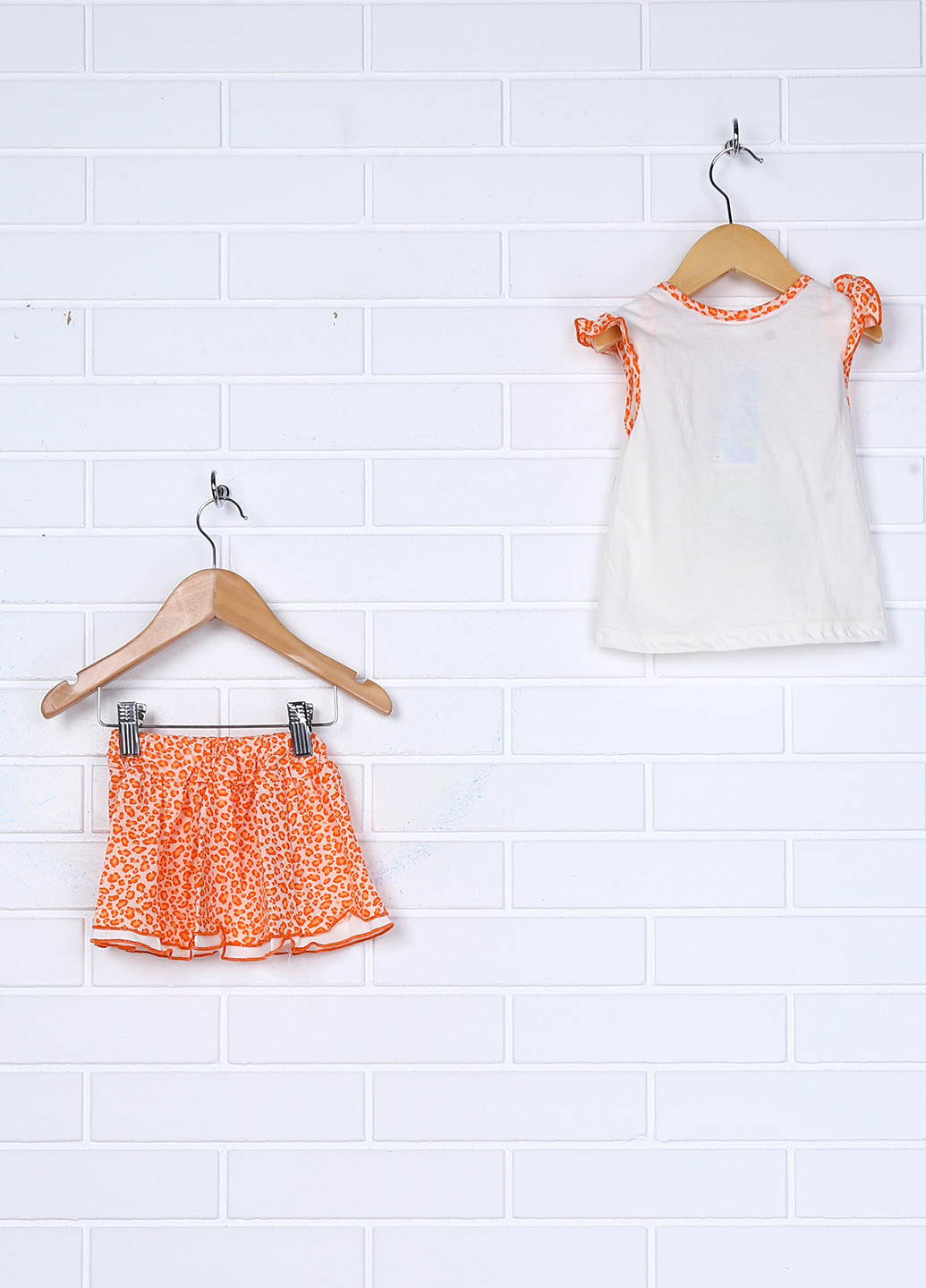 Оранжевый летний комплект (футболка, юбка) Клим
