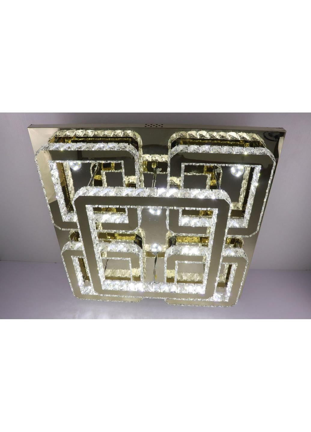Люстра стельова кришталева LED з пультом C1787/800*800-gd Золото 17х80х80 см. Sunnysky (253629803)