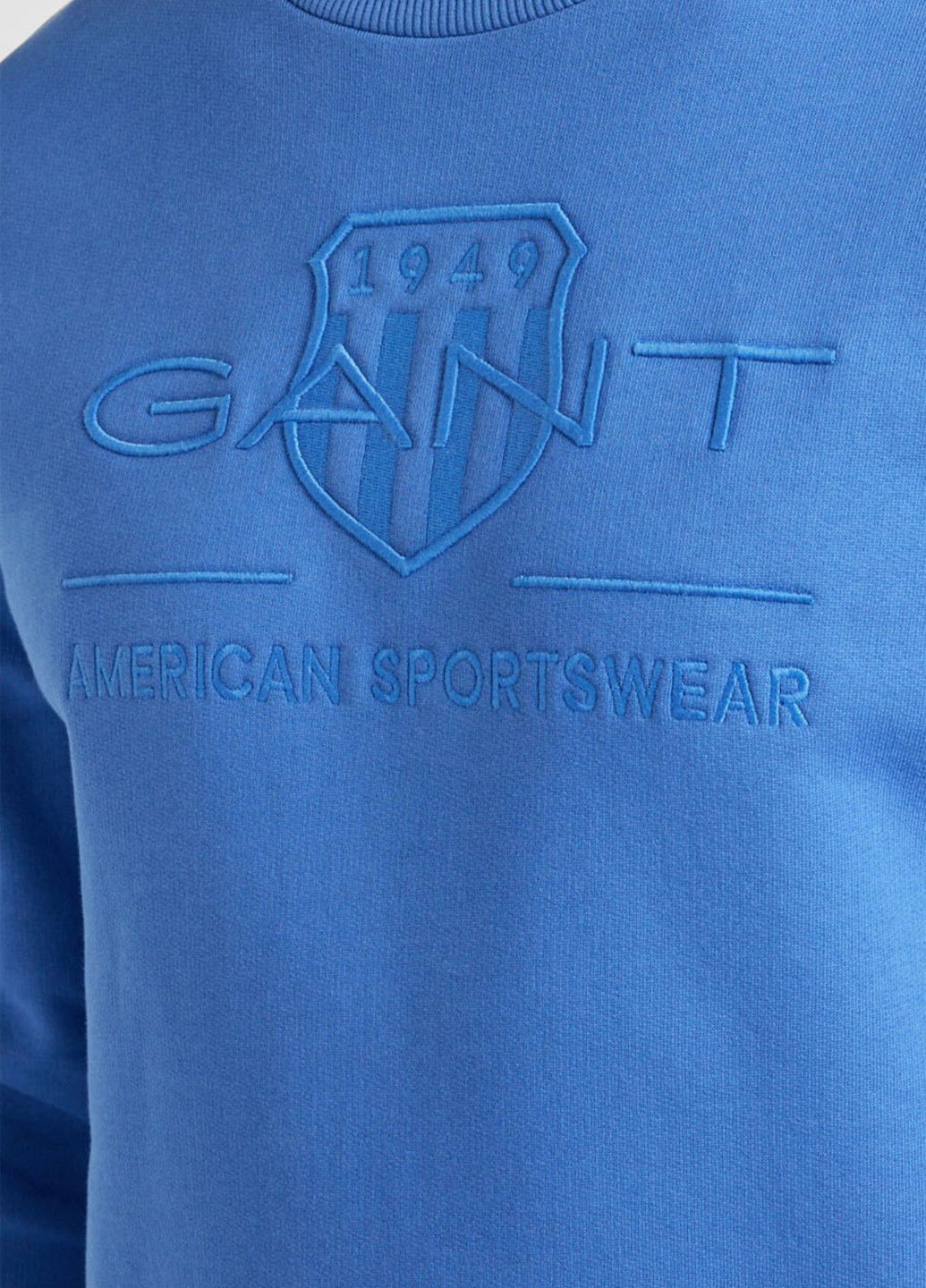 Индиго свитшот Gant однотонный вышивка (322564218)