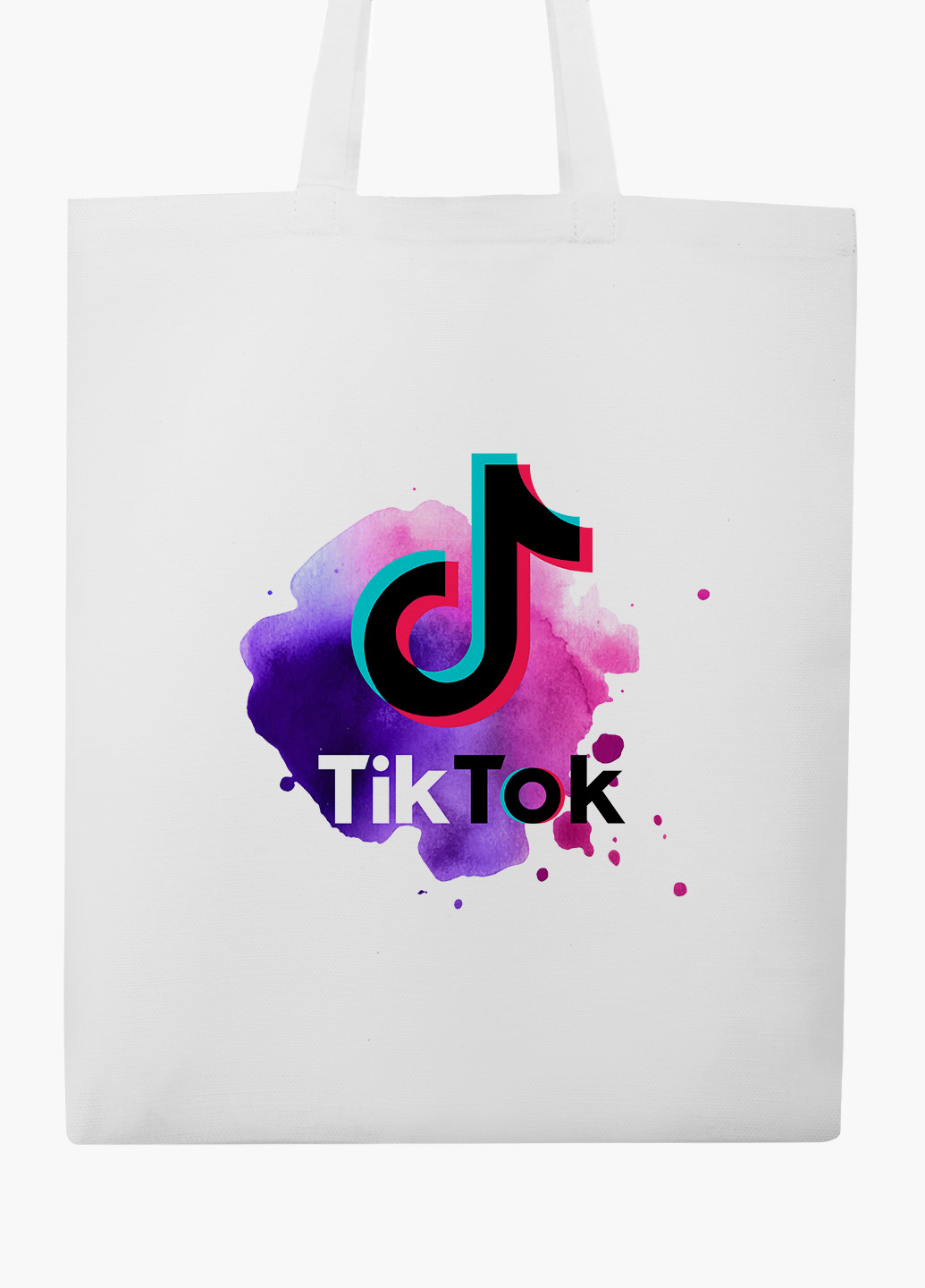 Еко сумка шоппер біла ТікТок (TikTok) (9227-1940-WT-2) екосумка шопер 41*35 см MobiPrint (219111077)