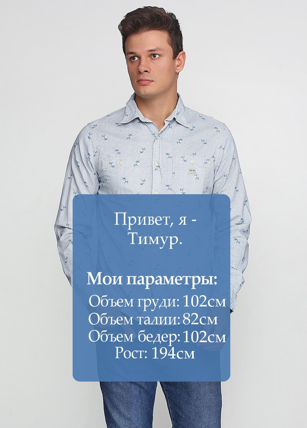 Голубой кэжуал рубашка с цветами Ralph Lauren с длинным рукавом