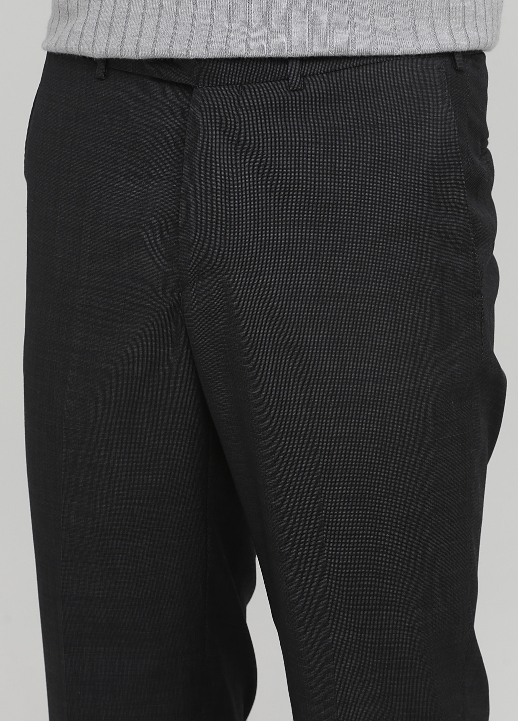 Темно-серые классические демисезонные зауженные брюки Massimo Dutti