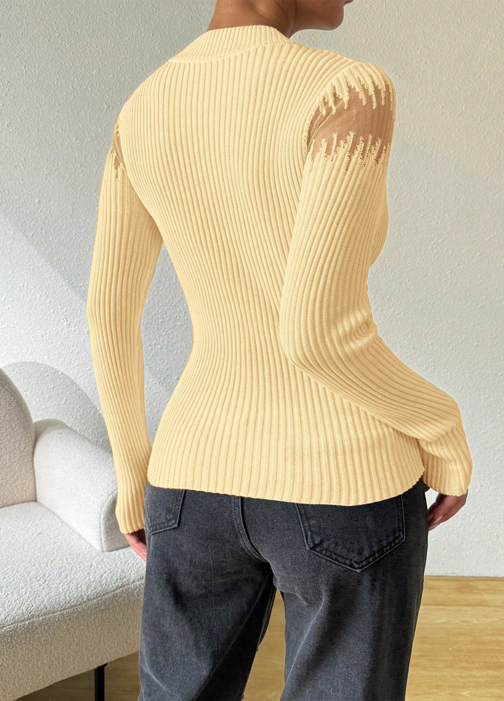 Кремовий демісезонний джемпер джемпер SHEIN