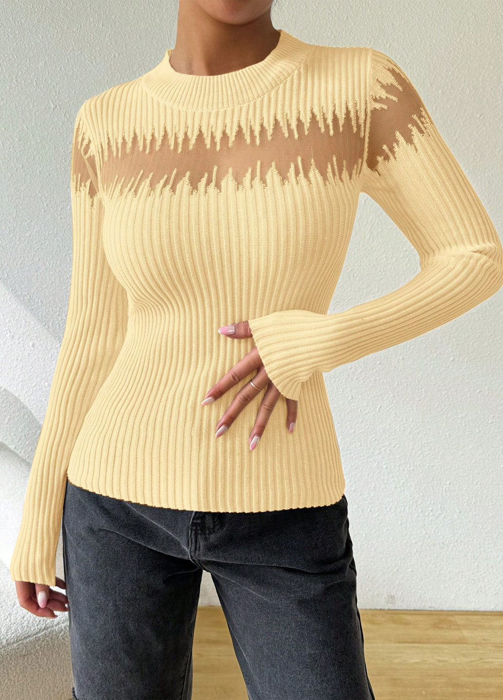 Кремовий демісезонний джемпер джемпер SHEIN