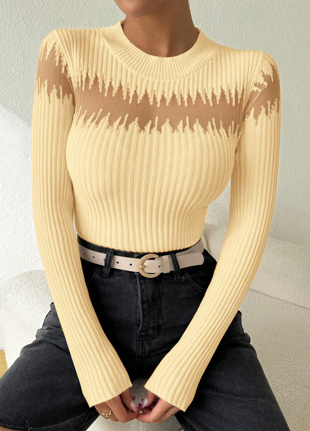 Кремовий демісезонний джемпер джемпер SHEIN