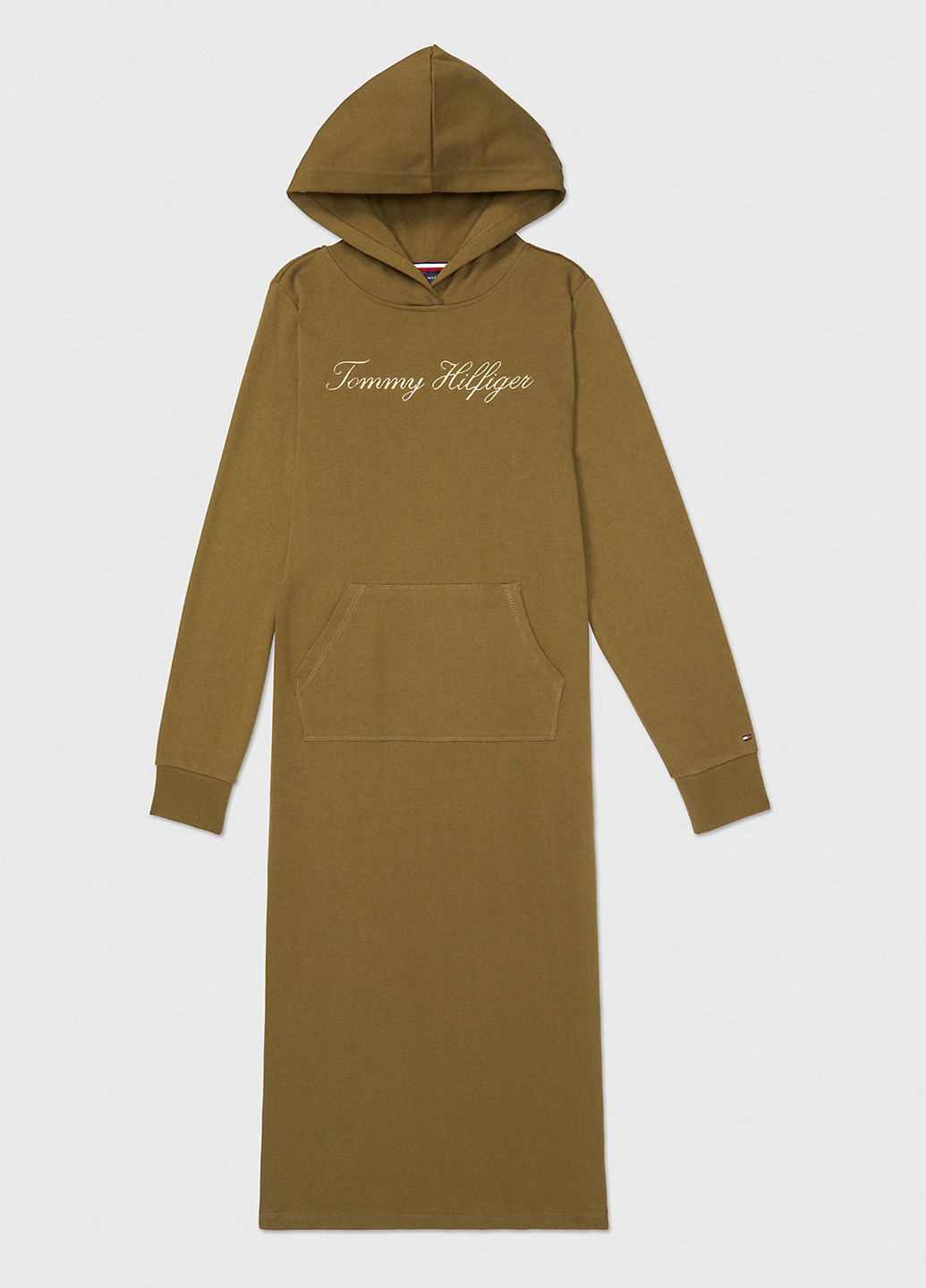 Зеленое кэжуал платье платье-худи Tommy Hilfiger с логотипом