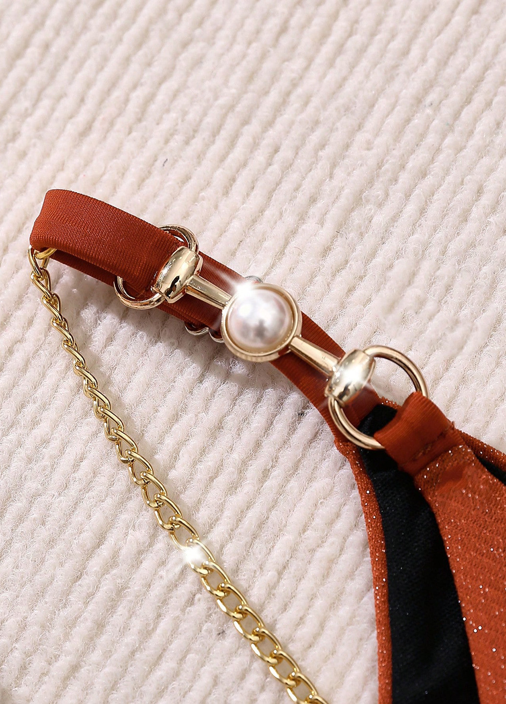 Теракотовий демісезонний купальник (ліф, трусики) роздільний, бікіні SHEIN