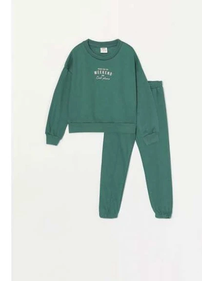 Спортивный костюм (свитшот и джогеры) 140 см 9-10 г Зеленый Lefties L0S221 (250019843)