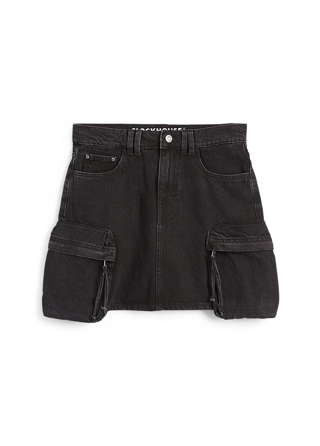 Темно-серая джинсовая однотонная юбка C&A карго