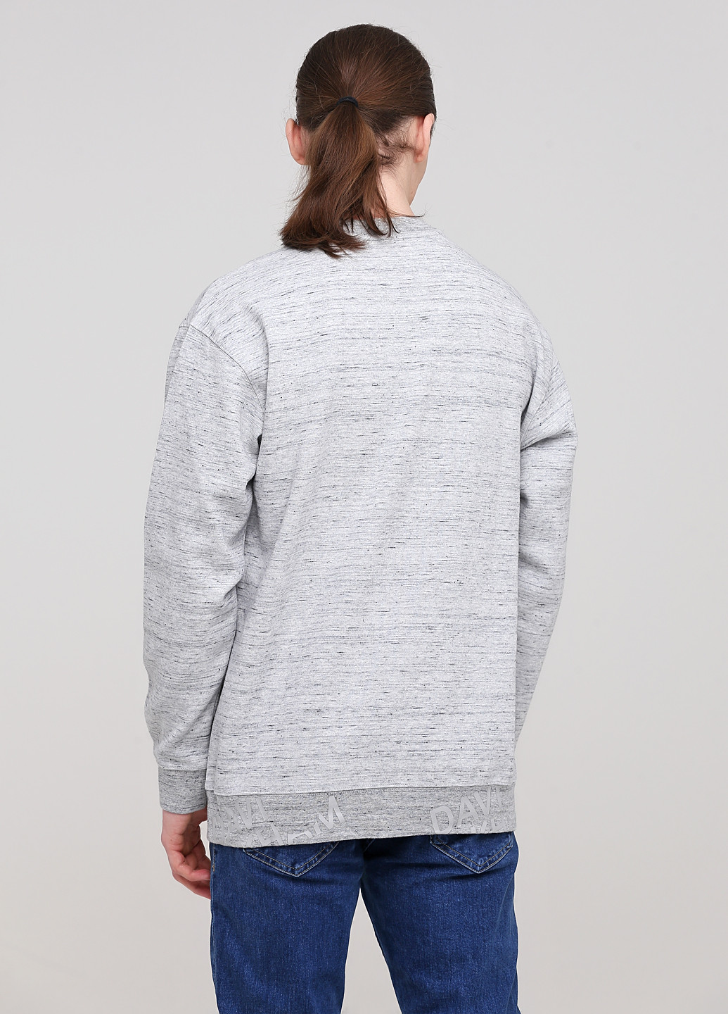 Світшот H&M - Прямий крій меланж світло-сірий кежуал бавовна - (218249265)