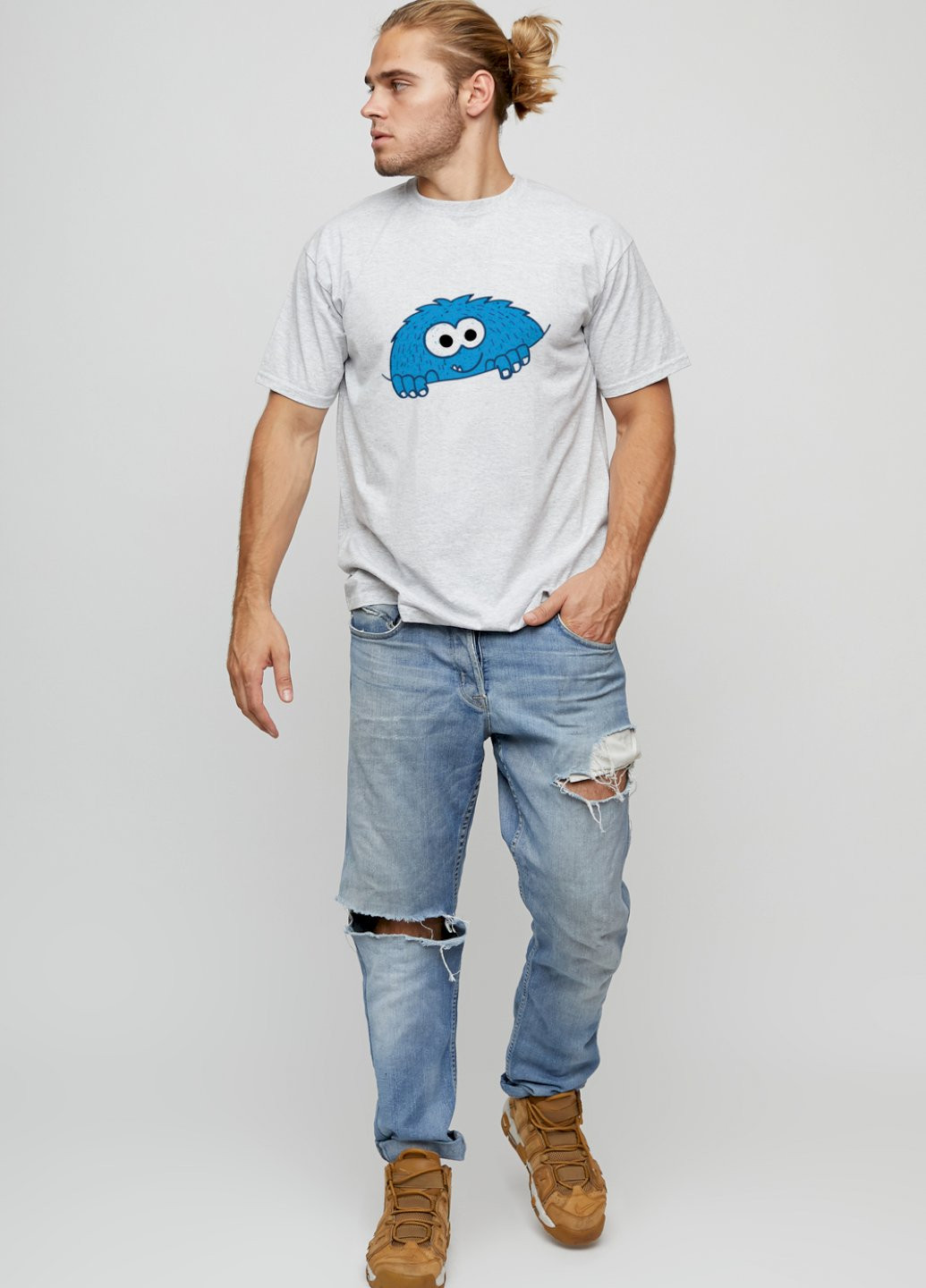 Серая футболка мужская basic YAPPI