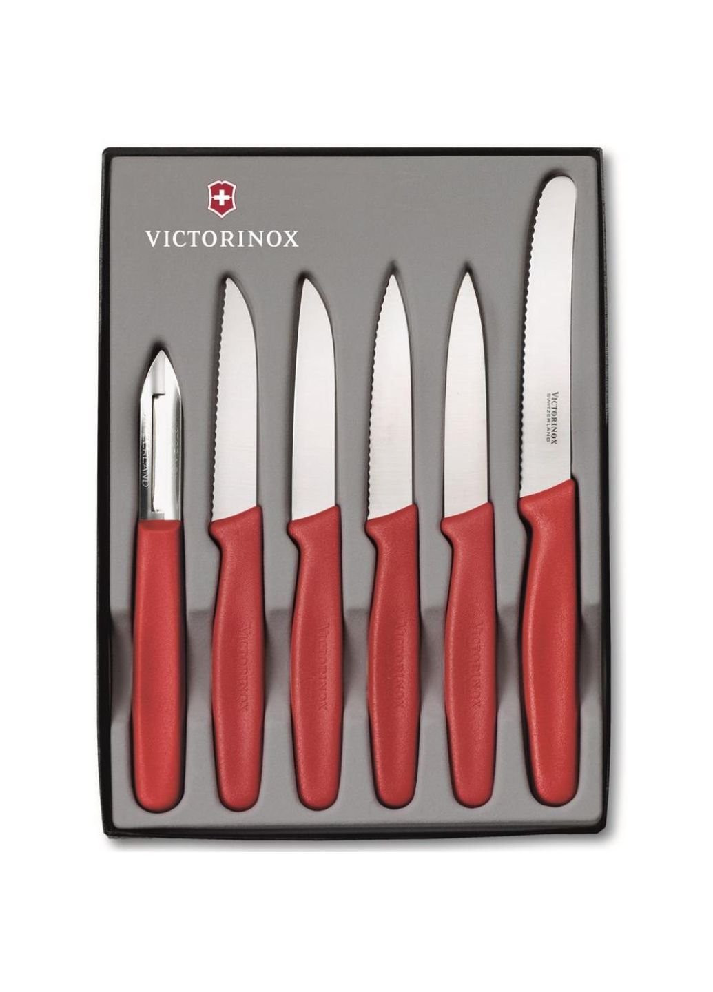 Набор ножей Standart из 6 предметов Красный (5.1111.6) Victorinox комбинированные,