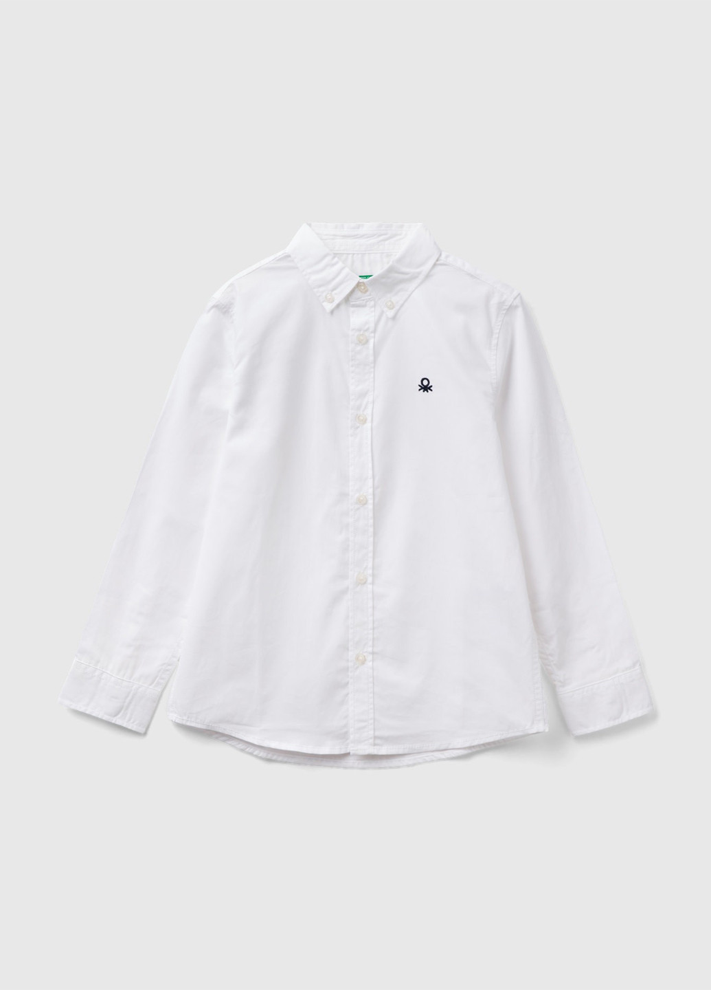 Белая классическая, праздничный рубашка однотонная United Colors of Benetton