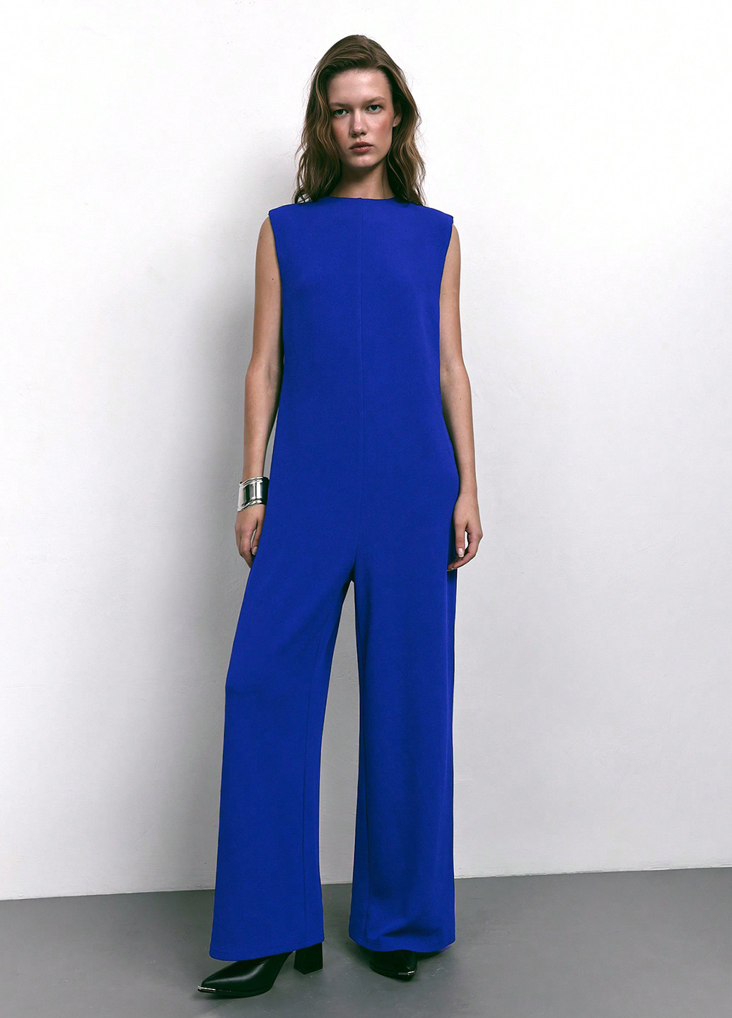 Комбінезон SHEIN комбінезон-брюки однотонний синій кежуал поліестер