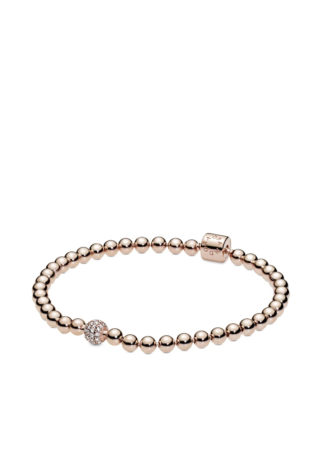 Срібний браслет для намистин Пандора "Бісер та Pavé" Rose 21 No Brand (252508857)