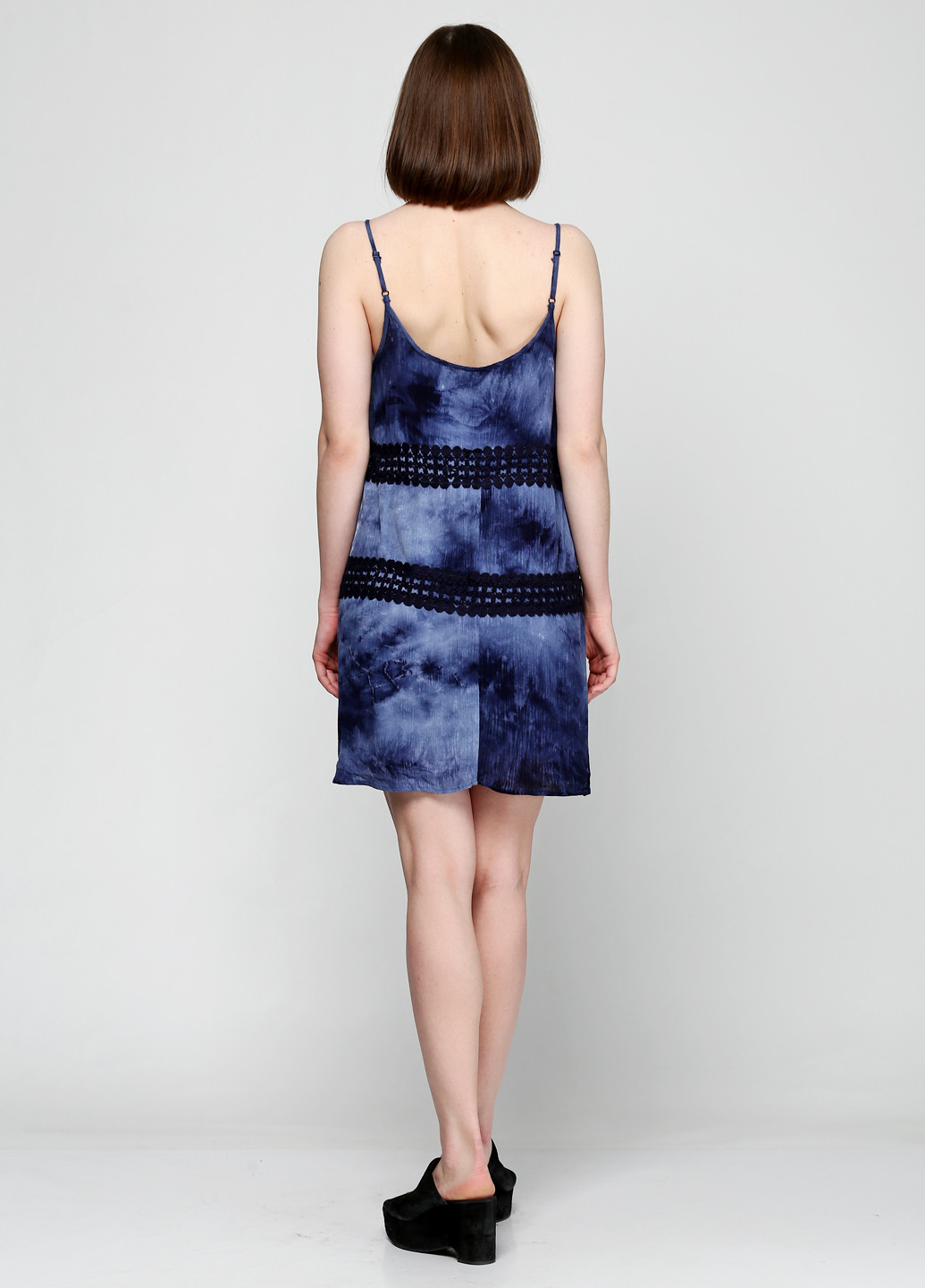 Темно-синя кежуал сукня Miami Style з абстрактним візерунком
