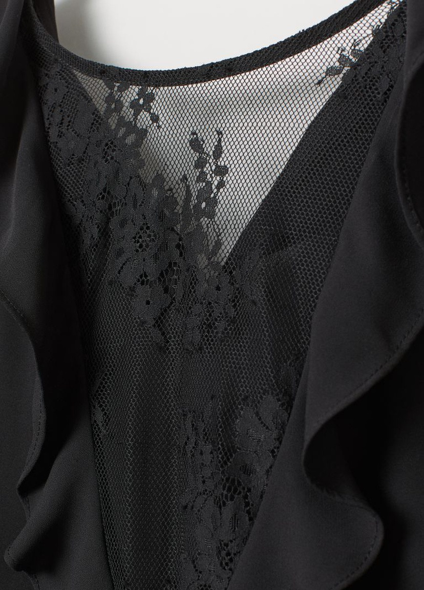 Чорна демісезонна блузка із зав'язками H&M