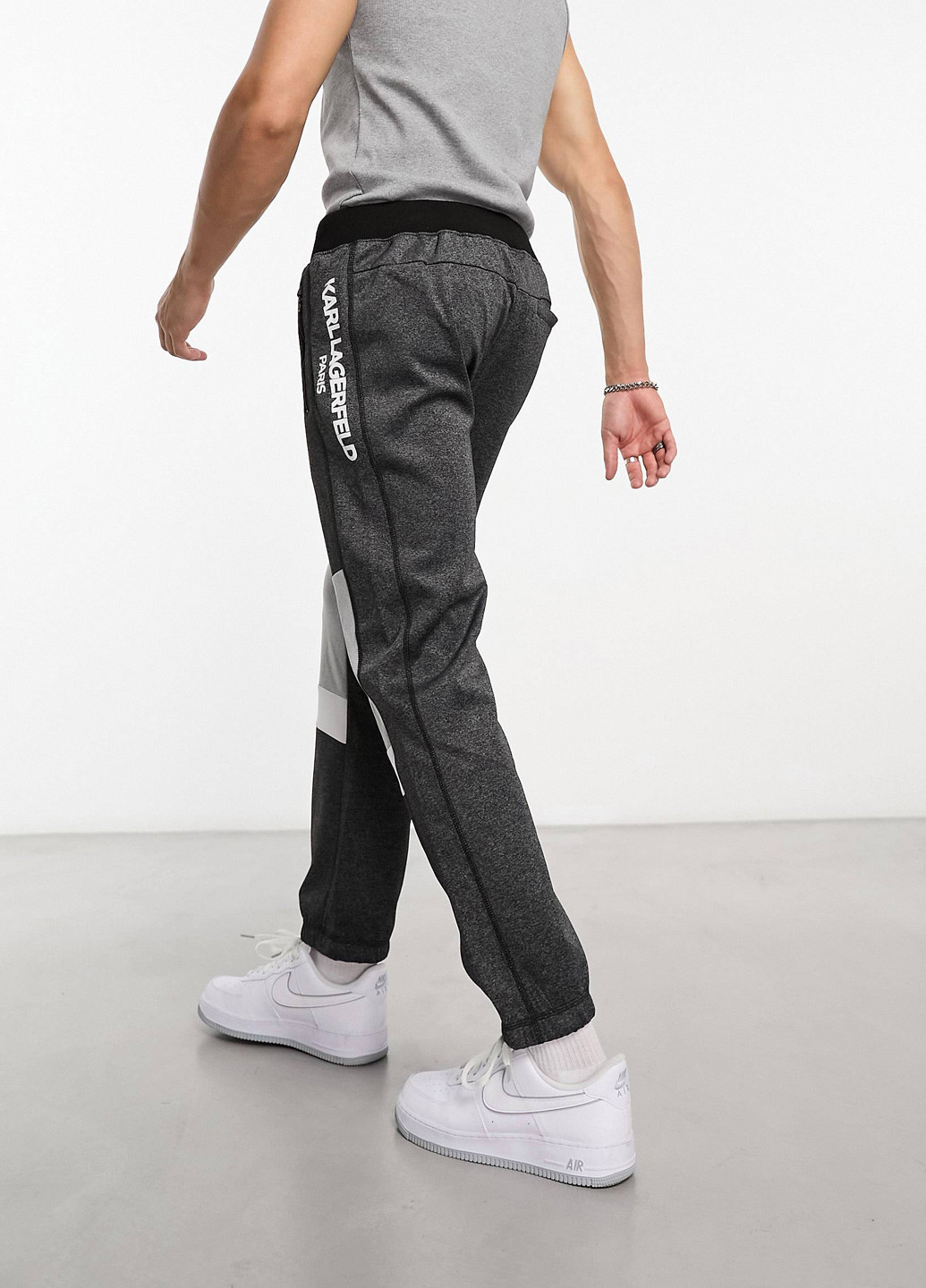 Серые спортивные, кэжуал демисезонные джоггеры брюки Karl Lagerfeld