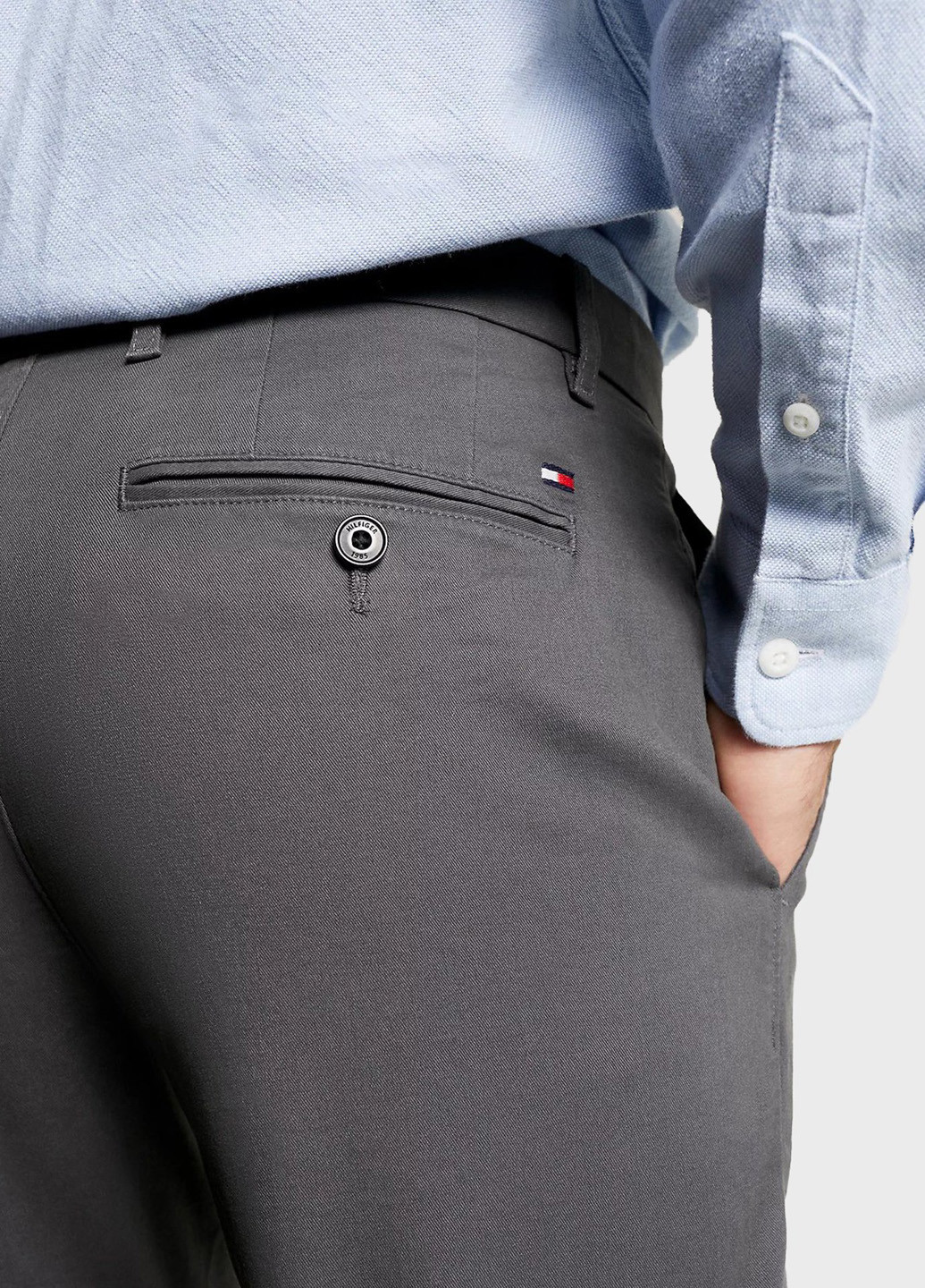 Серые кэжуал демисезонные прямые брюки Tommy Hilfiger