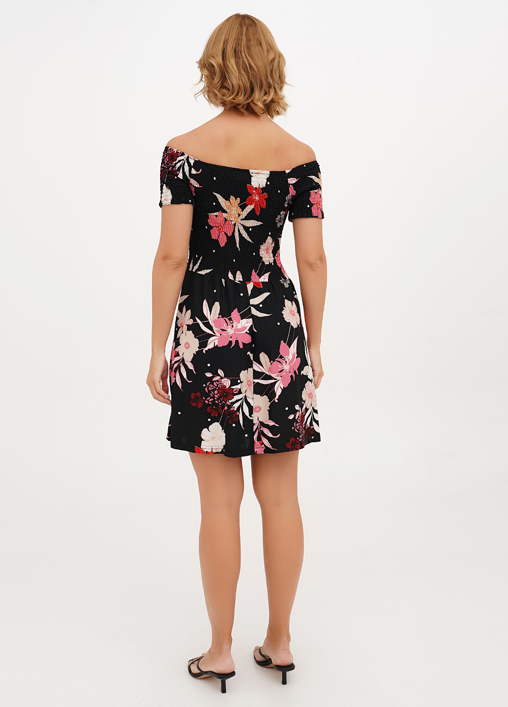 Чорна кежуал сукня кльош Imperial з квітковим принтом