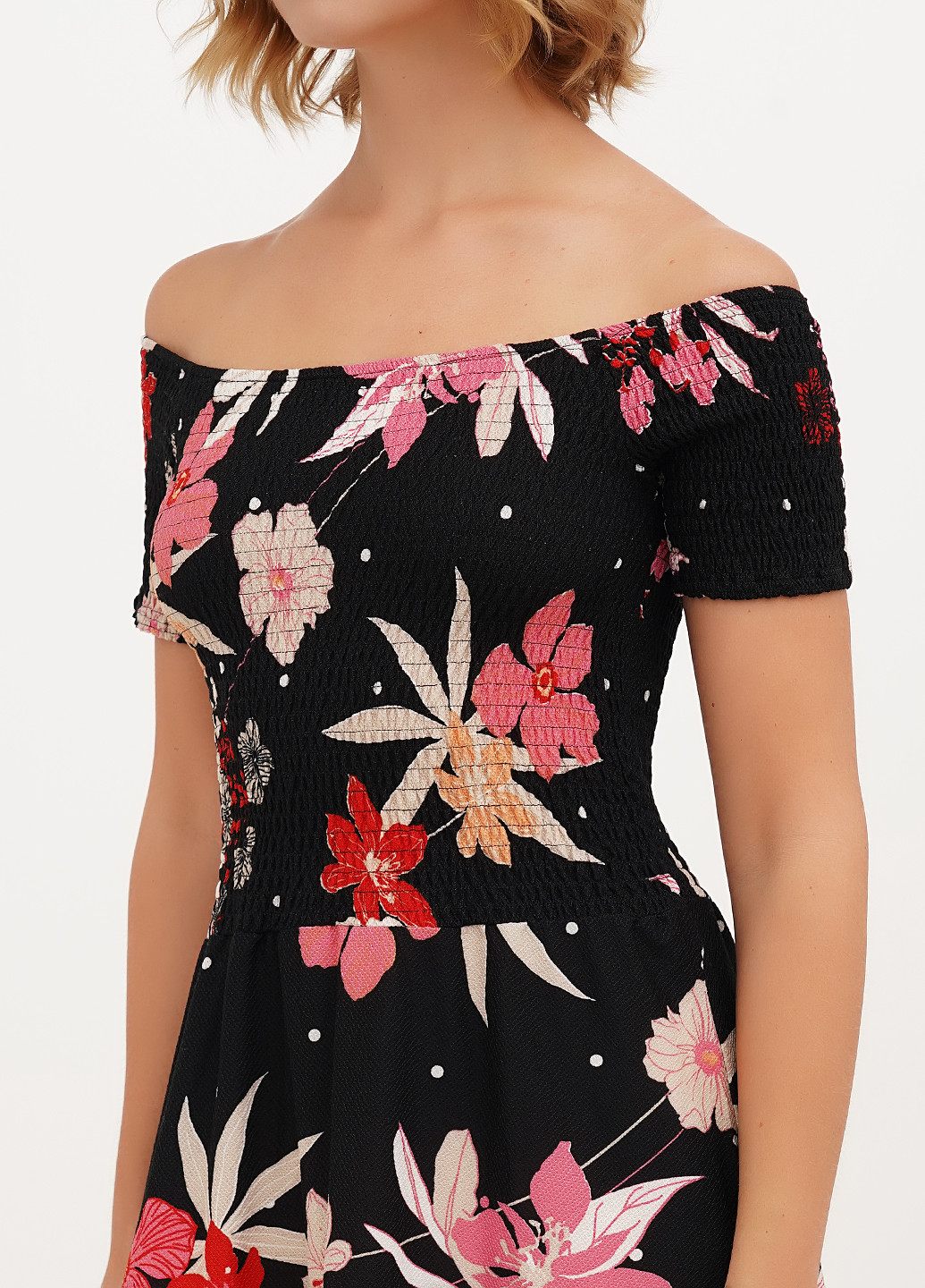 Чорна кежуал сукня кльош Imperial з квітковим принтом