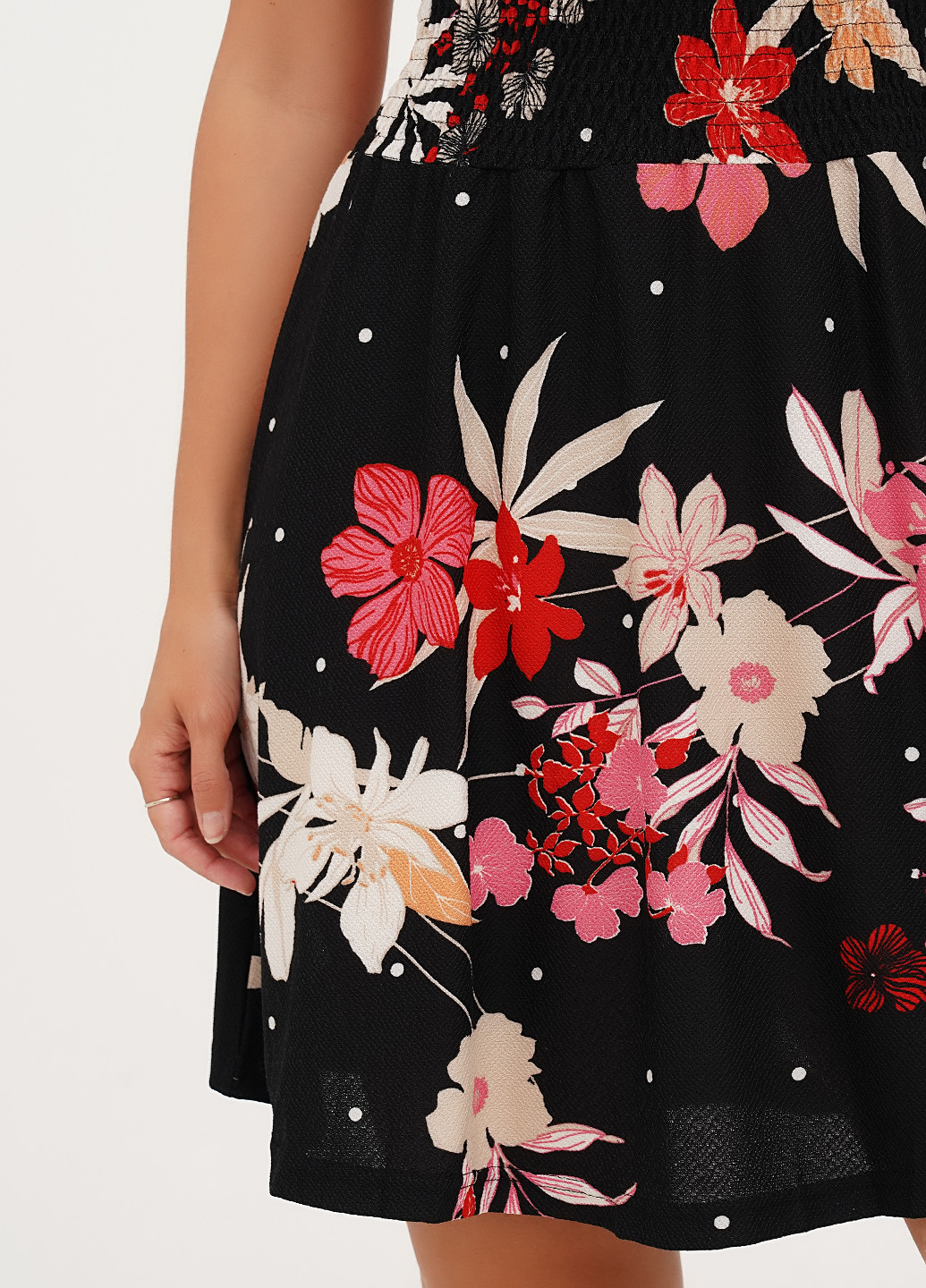 Чорна кежуал сукня кльош Imperial з квітковим принтом