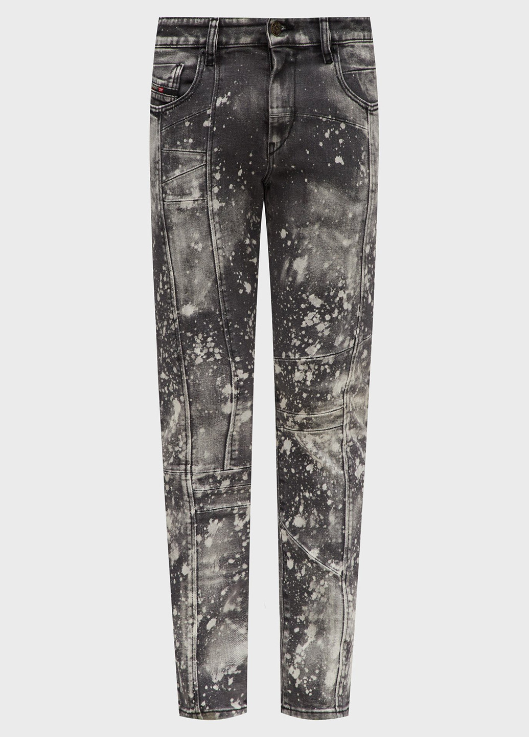 Черно-белые демисезонные зауженные джинсы Diesel