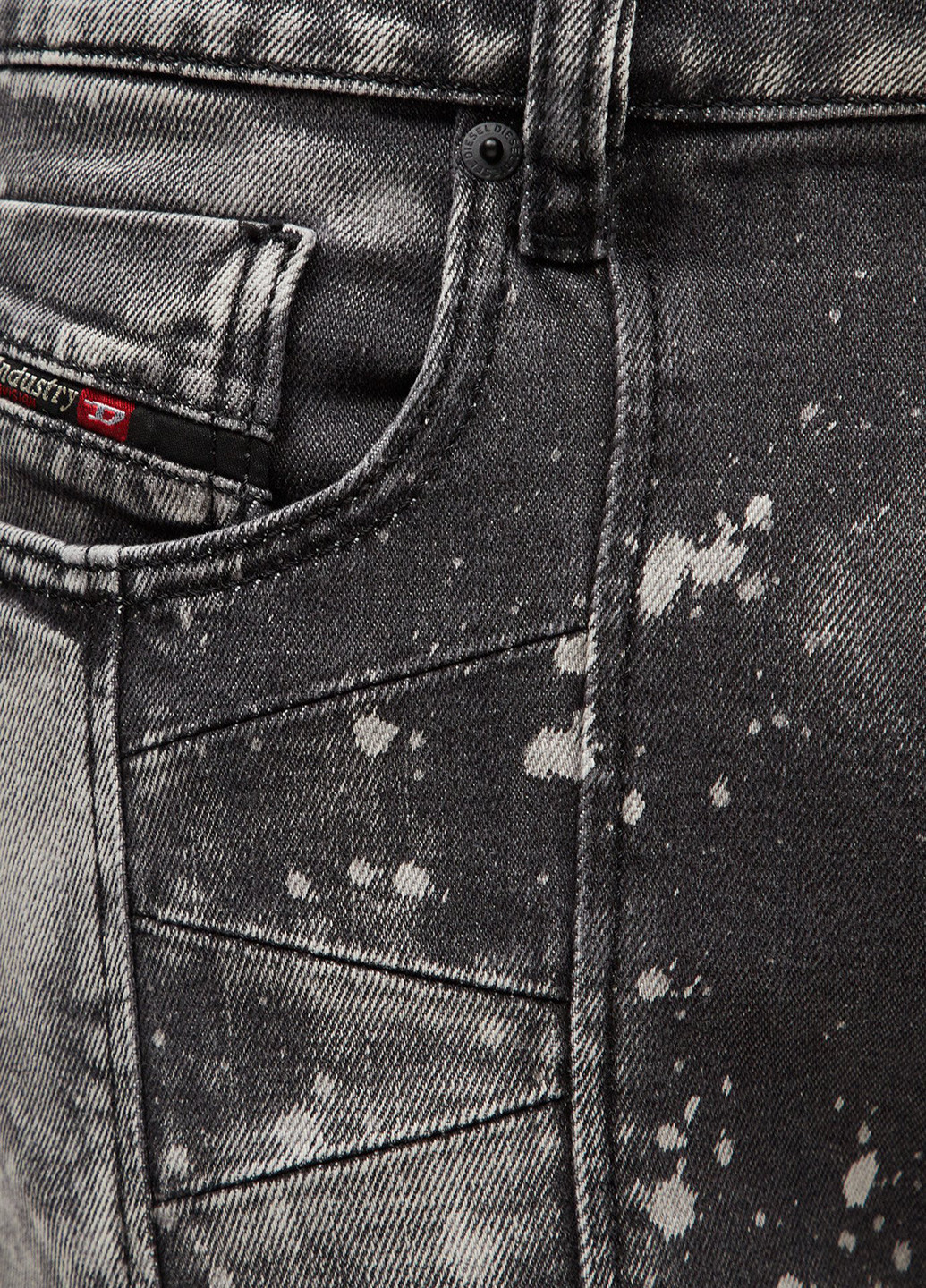 Черно-белые демисезонные зауженные джинсы Diesel